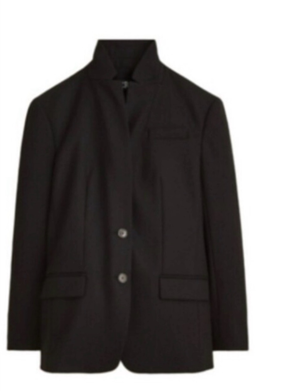 J. Crew Standing Collar Blazer Wool-Blend Flannel in Black Sz. 0 $268 CN789 NEW